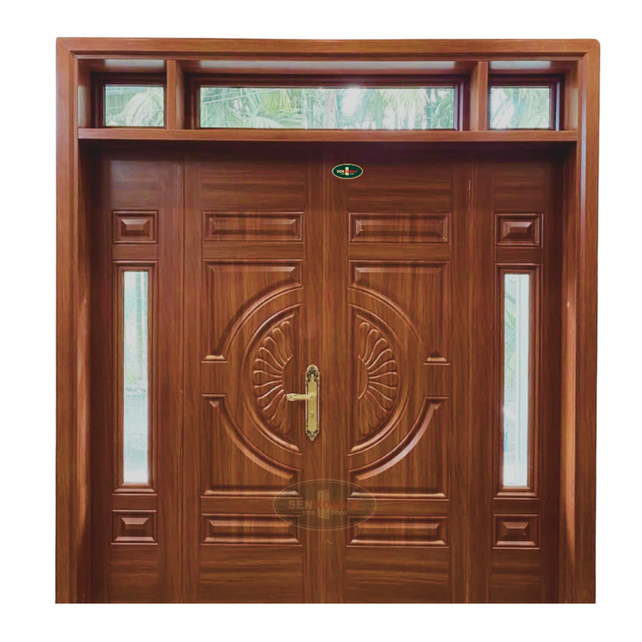 Cửa Thép Vân Gỗ 4 Cánh – 28