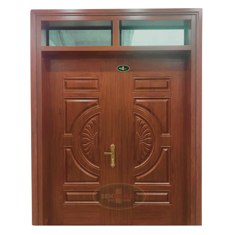 Cửa thép vân gỗ 2 cánh - 47