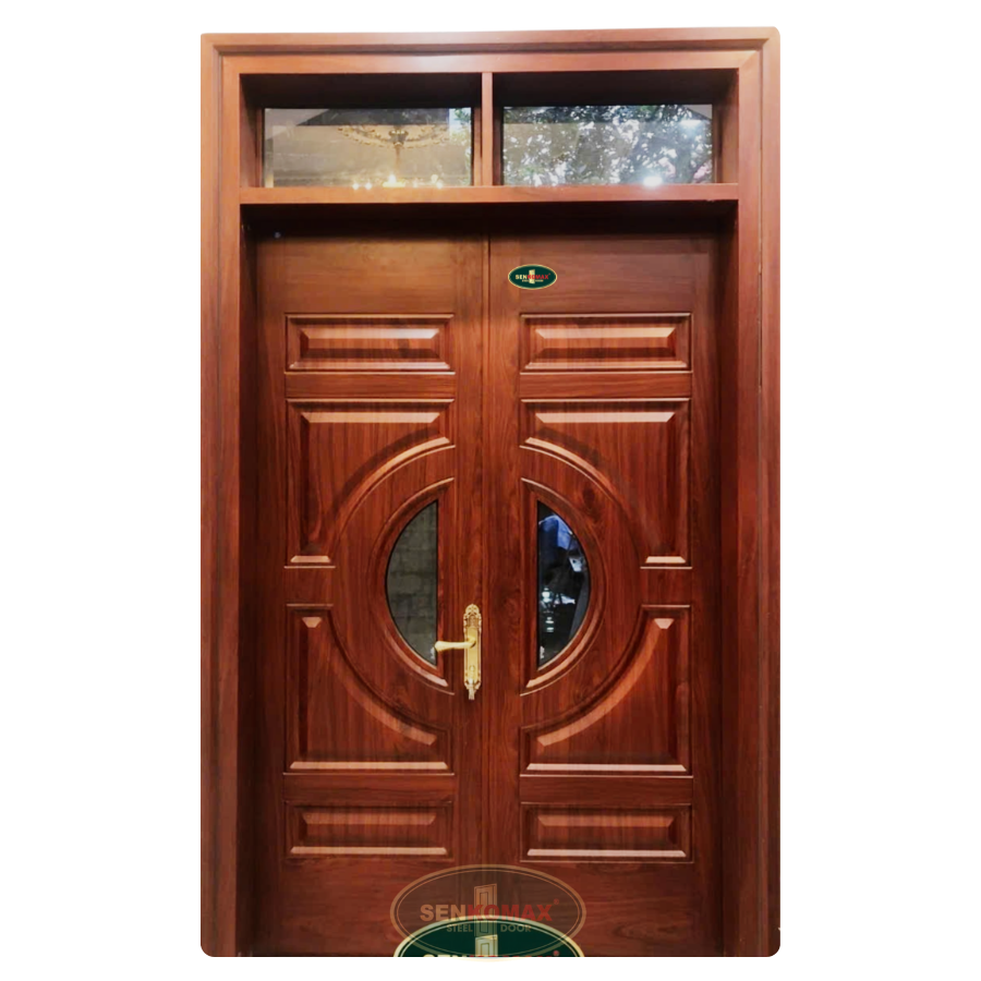 Cửa thép vân gỗ 2 cánh - 45